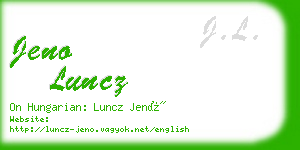 jeno luncz business card